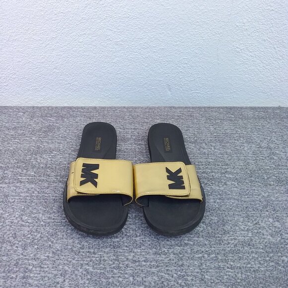 Michael Kors Gold with Black Letters Slides--Boiler UP - Picture 5 of 7